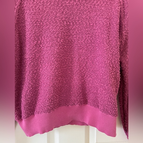 VICI Textured Fuchsia Bubble Sleeve Sweater Small Cozy Knit NWOT Fall Holiday - Picture 6 of 16